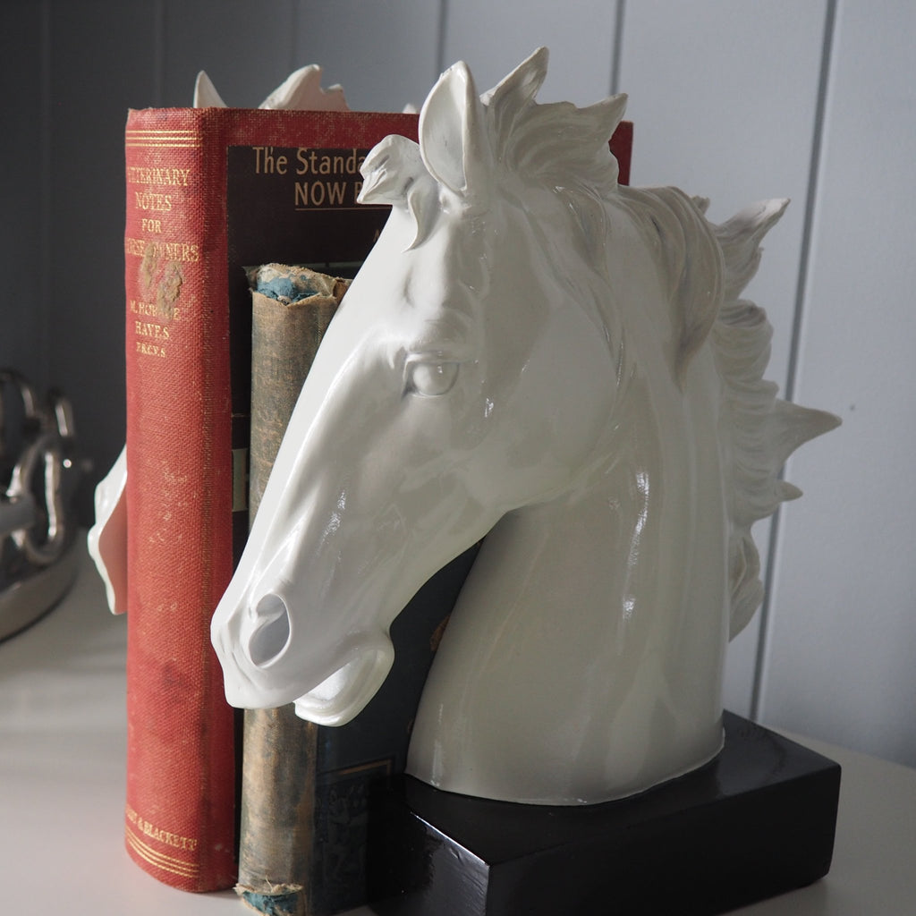 White Horse Head Bookends
