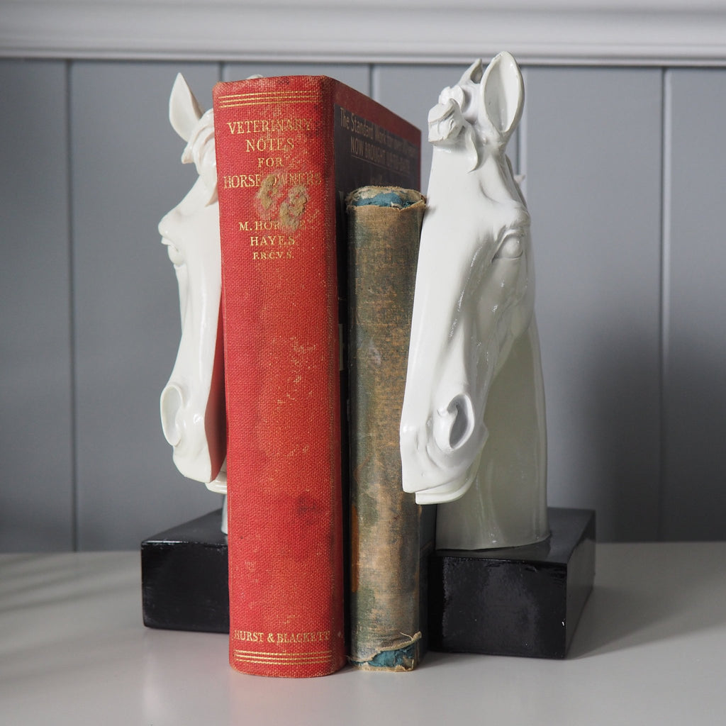 White Horse Head Bookends