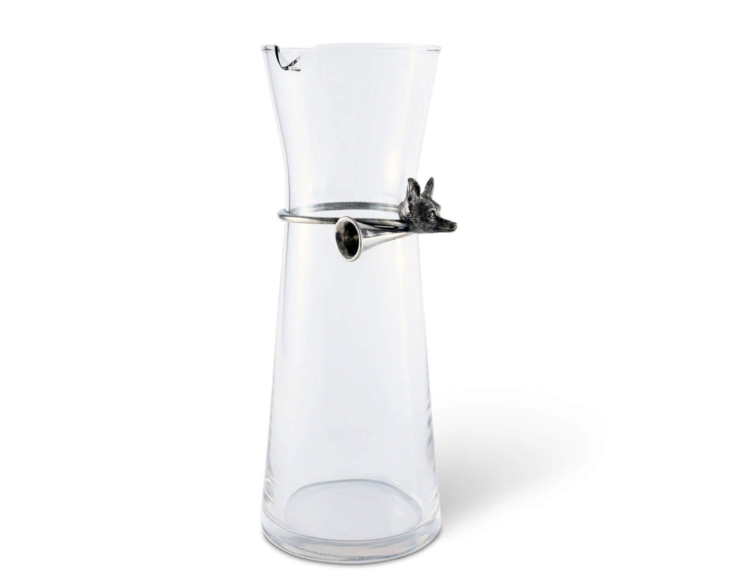 Wine Carafe With Pewter Hunt Snaffle Bit Horn
