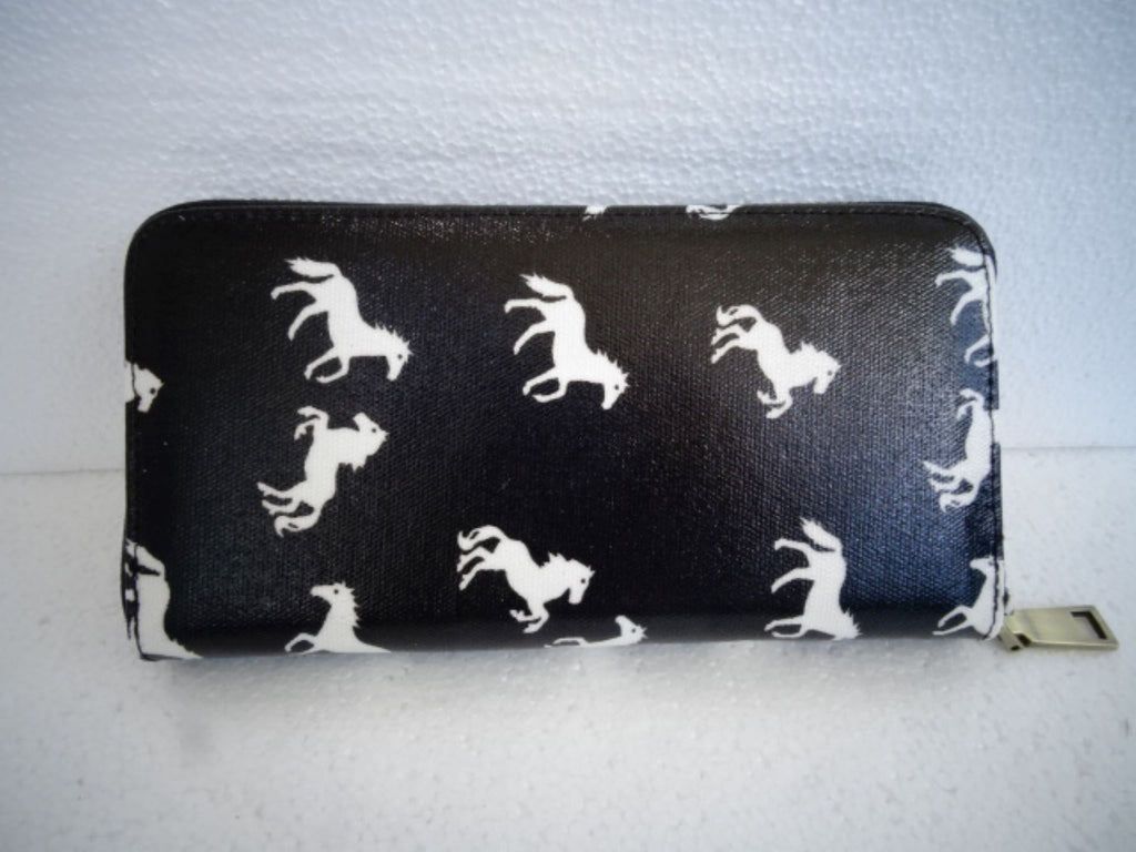 Black Horses Zip Over Wallet