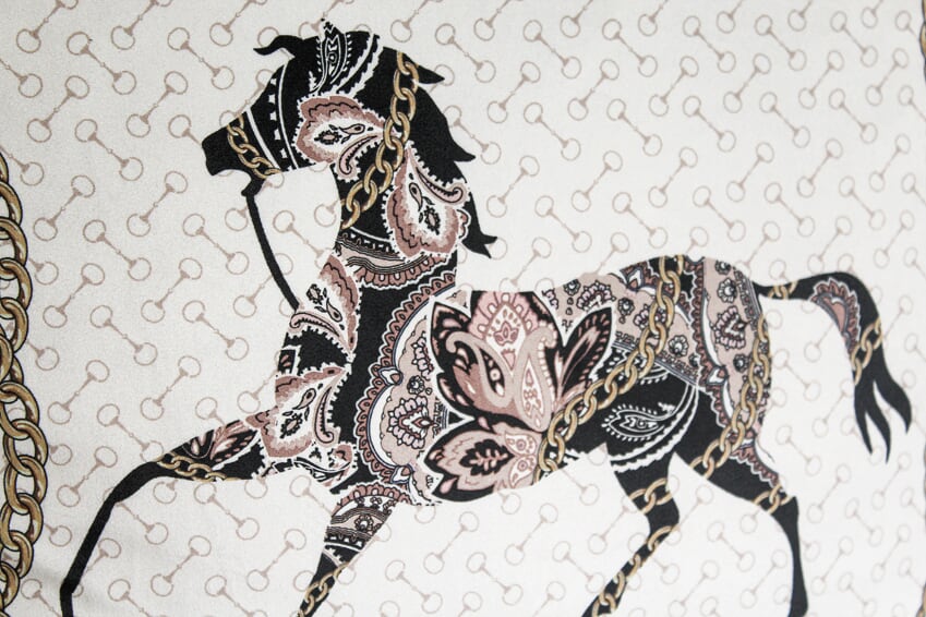 Black Arabic Horse Cushion