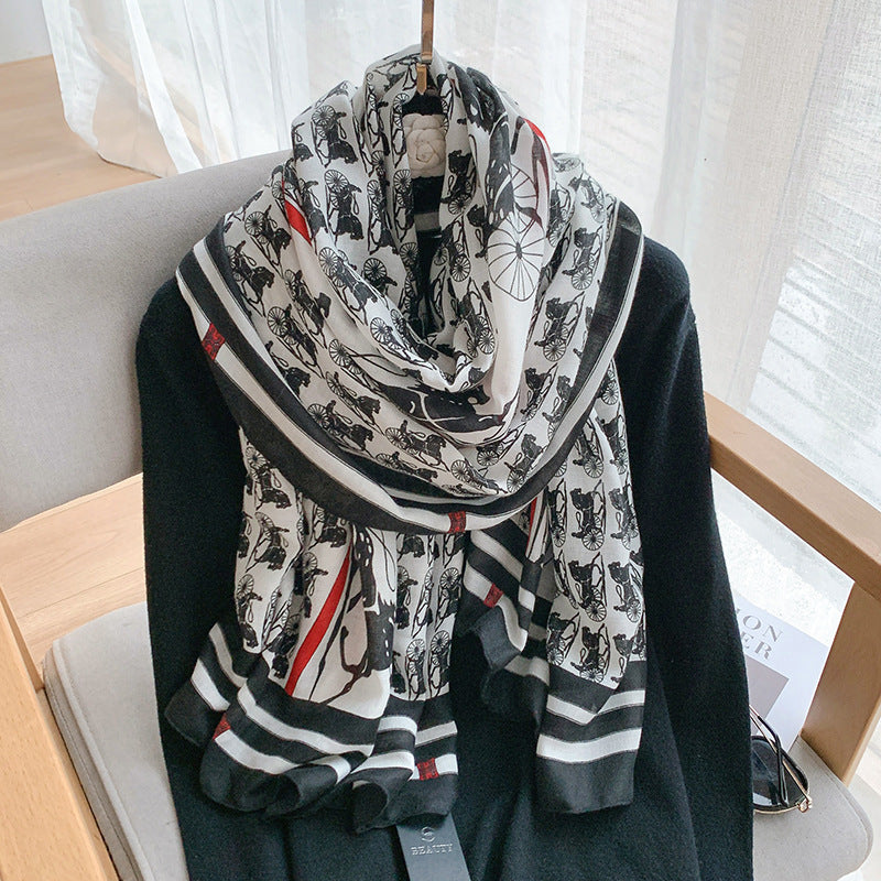 Hurstwood Carriage Horses Silky Scarf