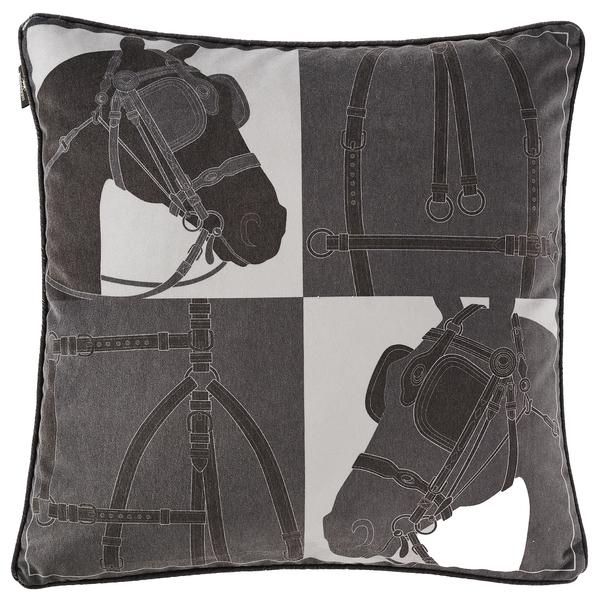 Blinkers Horse  Cushion- Grey
