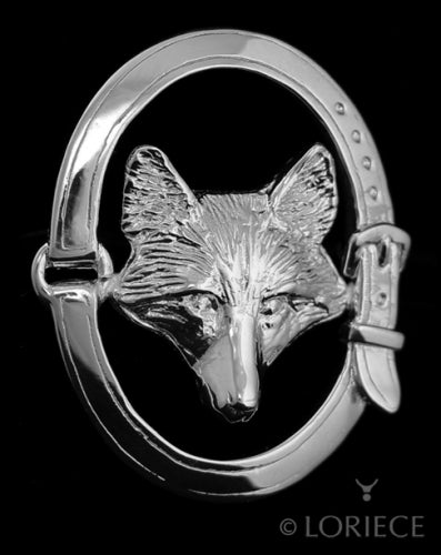 Fox Mask Oval Brooch