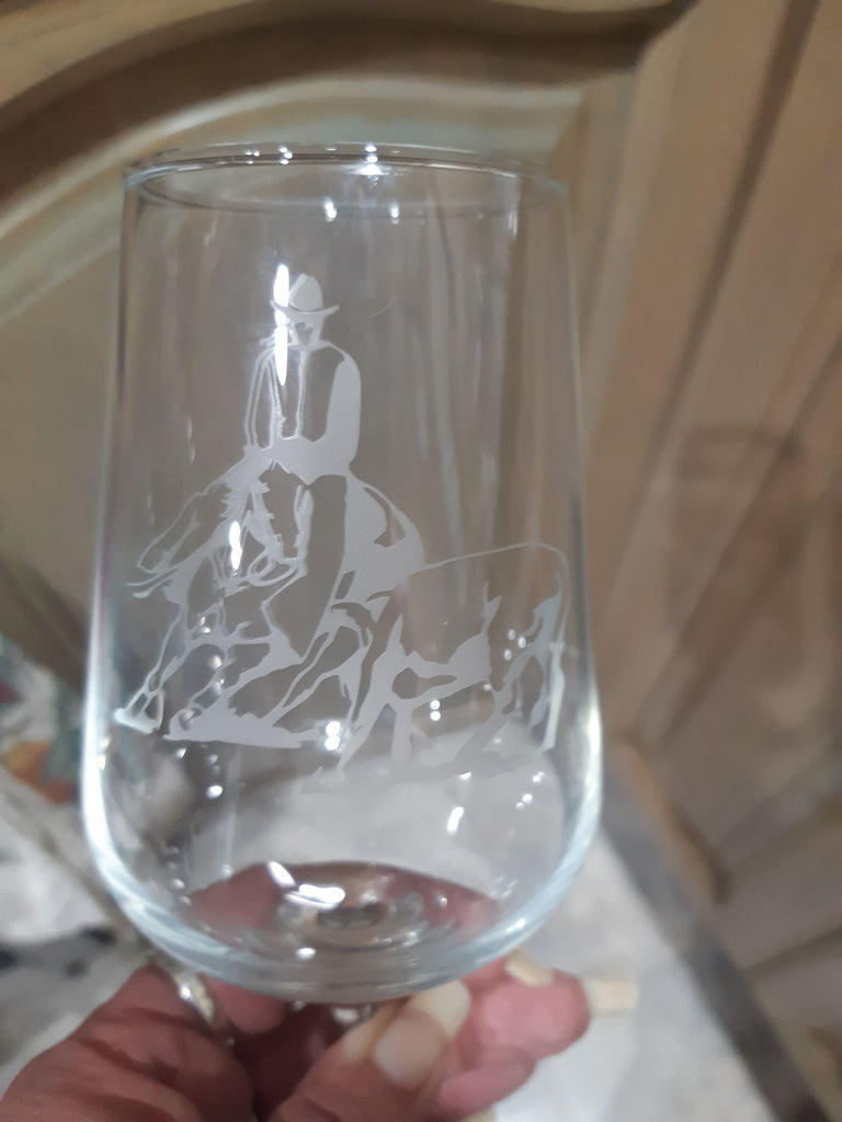 Cutting Horse Wine Glasses
