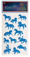 Metallic Blue Horse Stickers