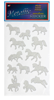 Metallic Silver Horse Stickers