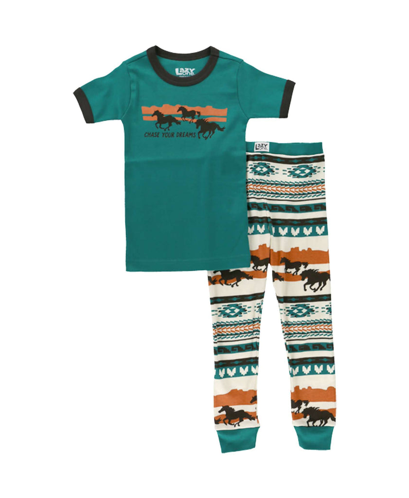 Chase Your Dreams Kid's Short Sleeve Horse PJ's