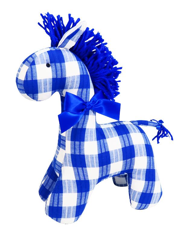Royal Check Horse Baby Rattle