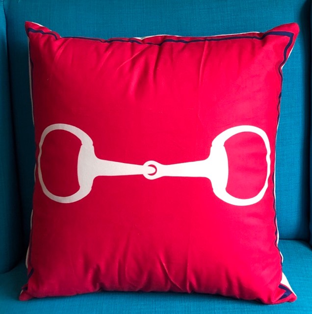 Pink Snaffle Bit Cushion Cover