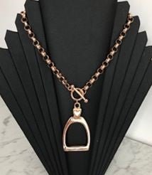Rose Gold Stirrup with Belcher Chain