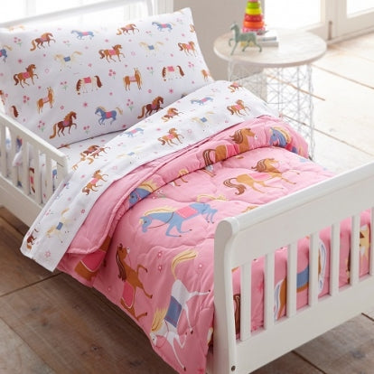 Horses 4 Piece Toddler Bed Set