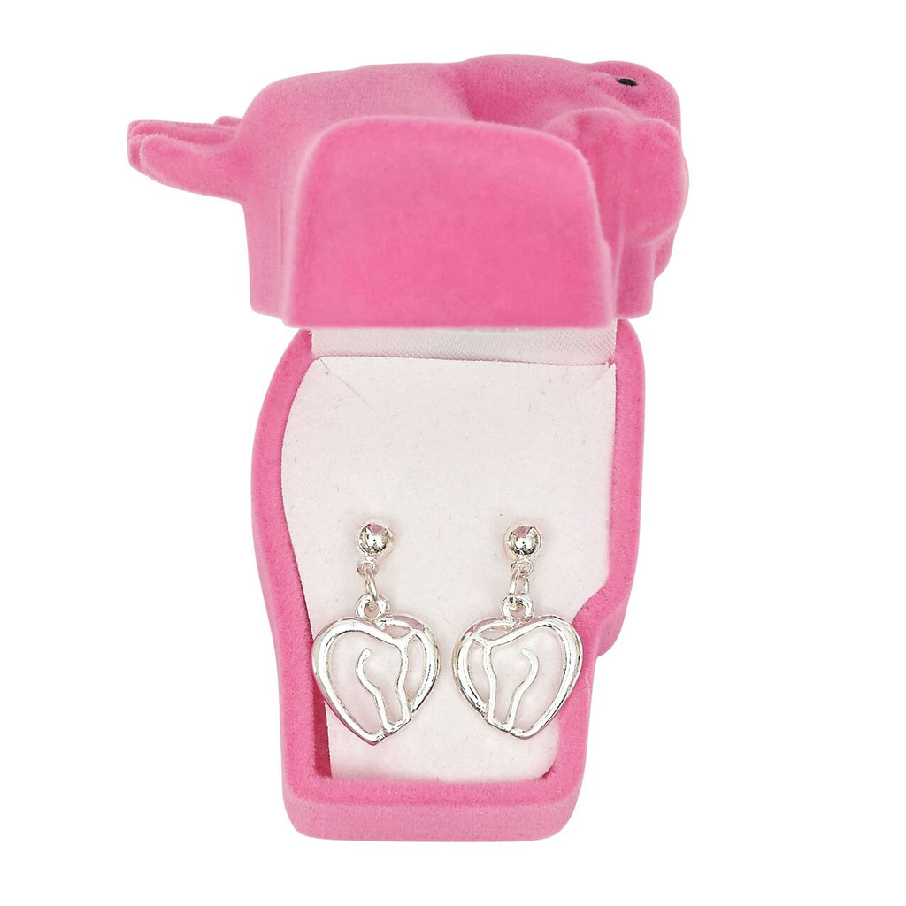 Horse Head & Heart Earrings  Boxed Jewellery ,