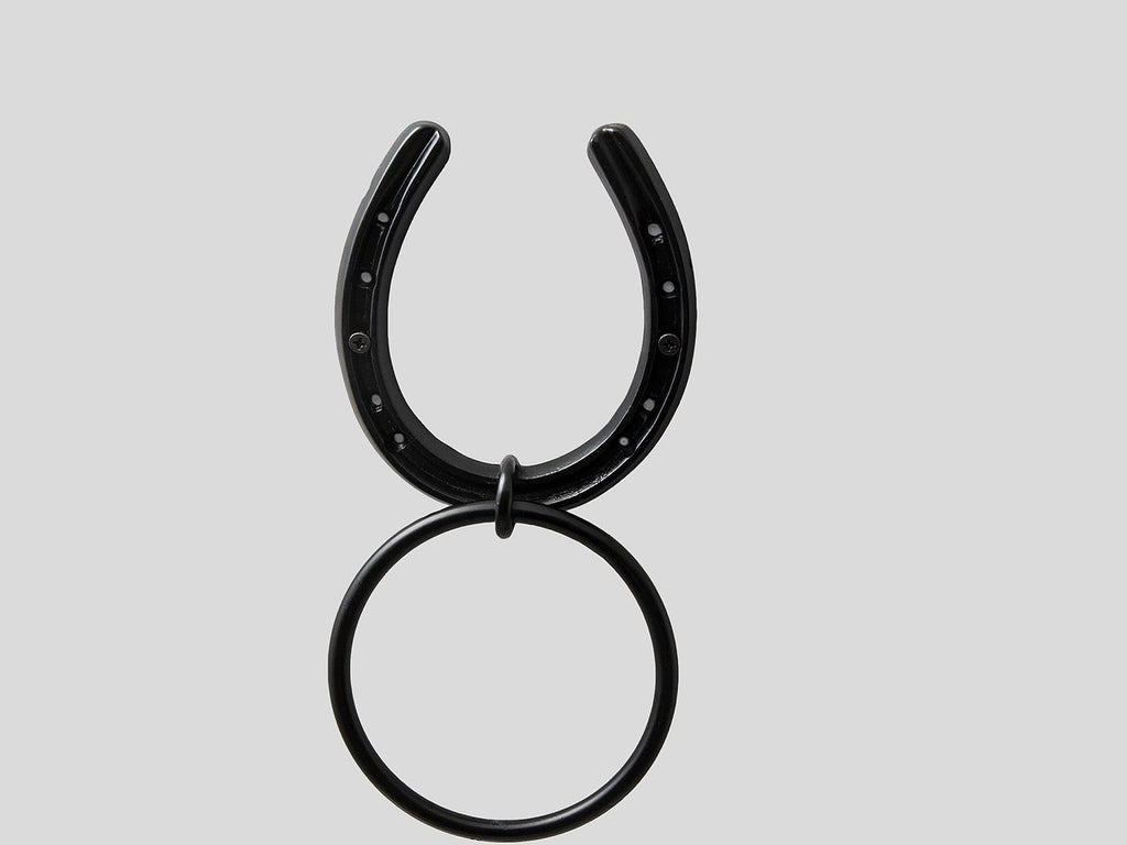 Black Horseshoe Tie  Up Ring