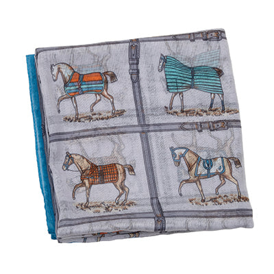 Horses In Blankets  Infinity Scarf - Grey