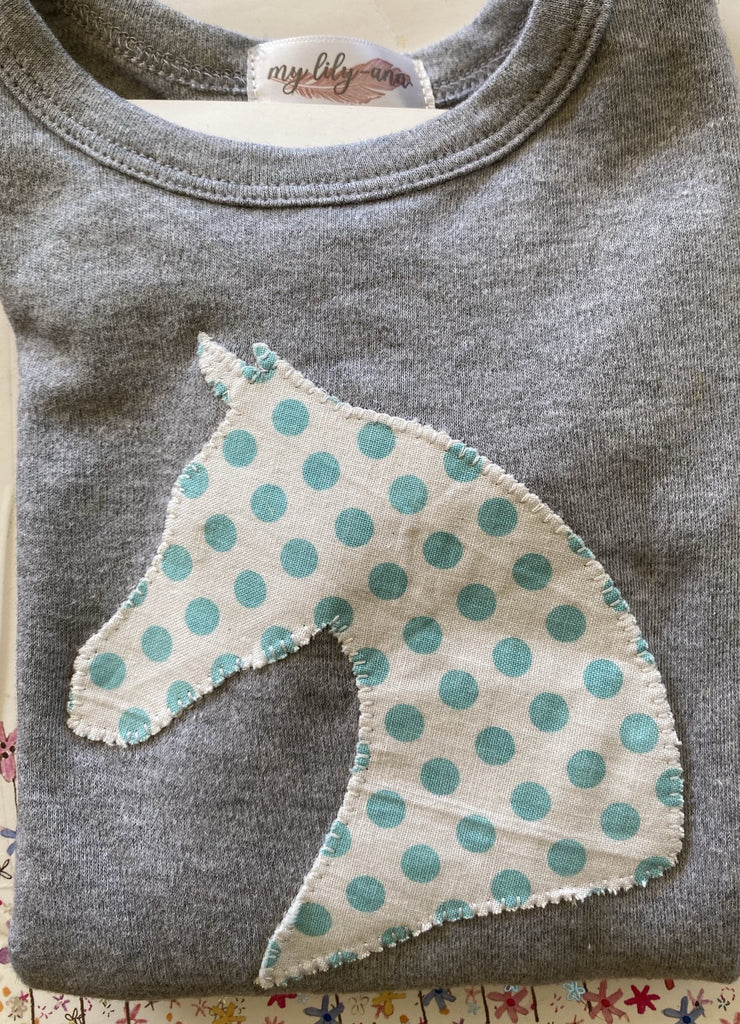 Aqua Spots Horse Head Onesie