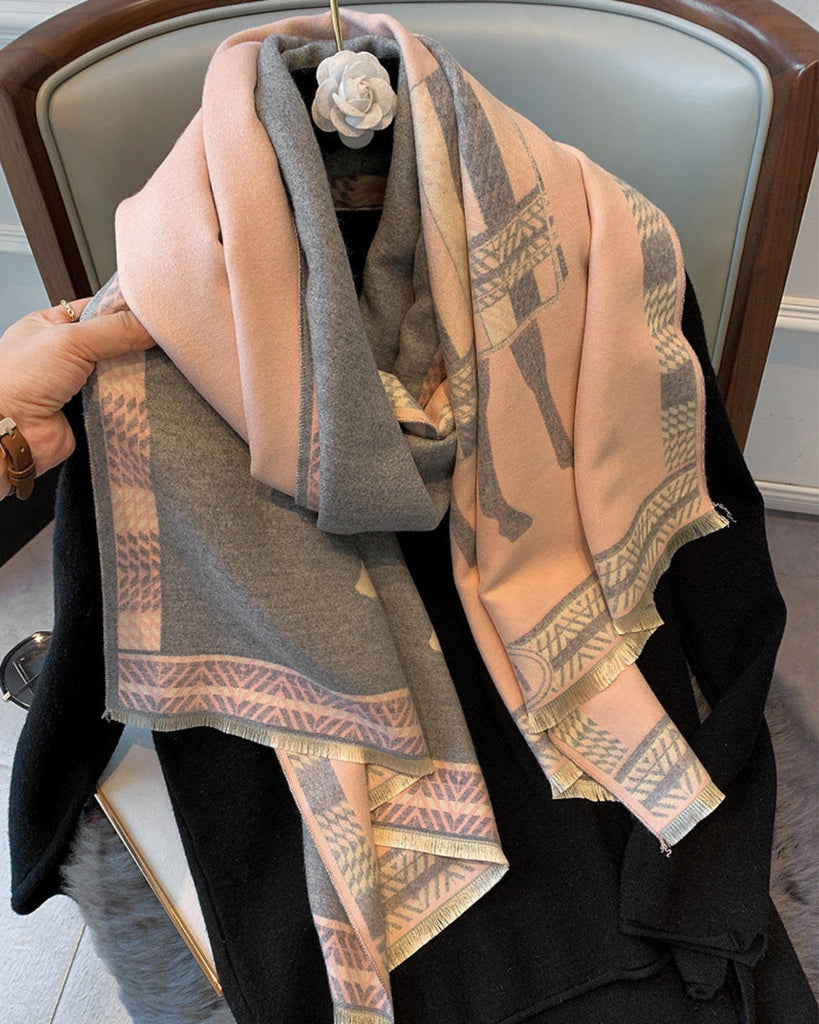 Away Game Winter Scarf - Baby Pink & Cloud