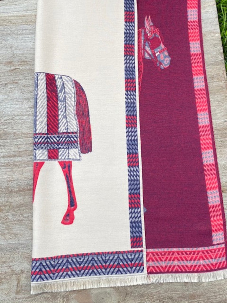 Away Game Winter Scarf - Wine & Slate