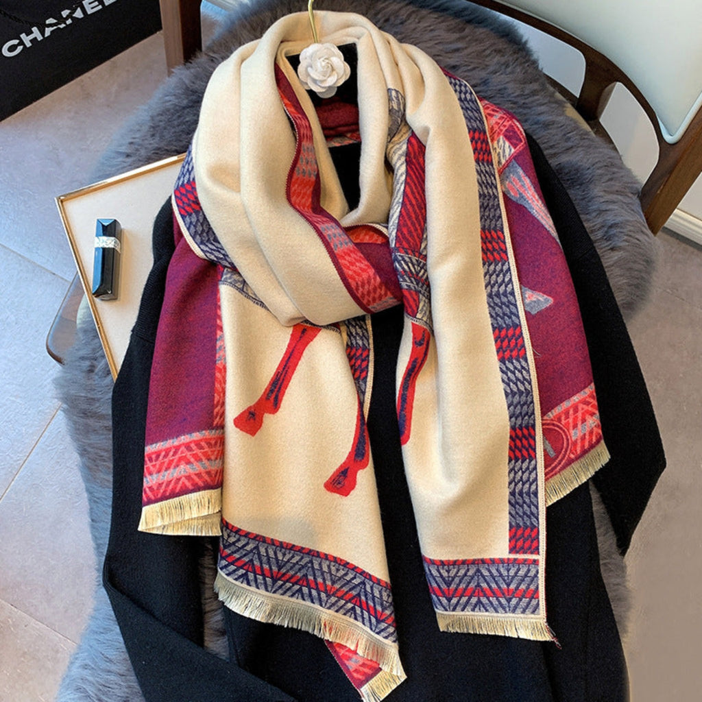 Away Game Winter Scarf - Wine & Slate
