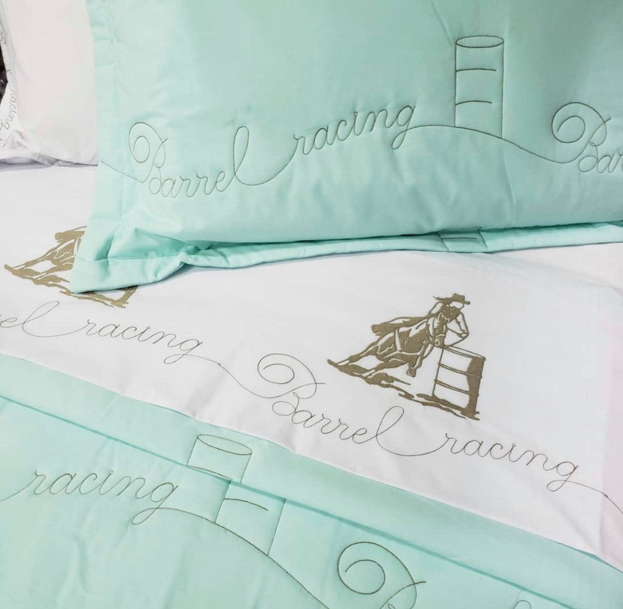 Barrel Racing Comforter and Sheet Set- Single Size – Exclusively Equine
