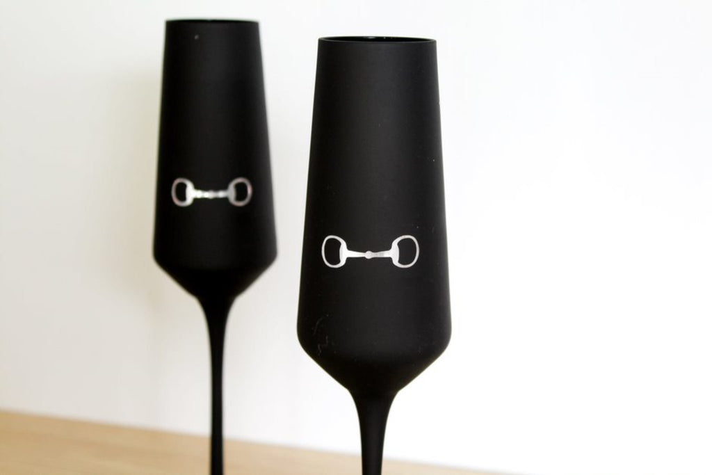 Black Champagne Glass