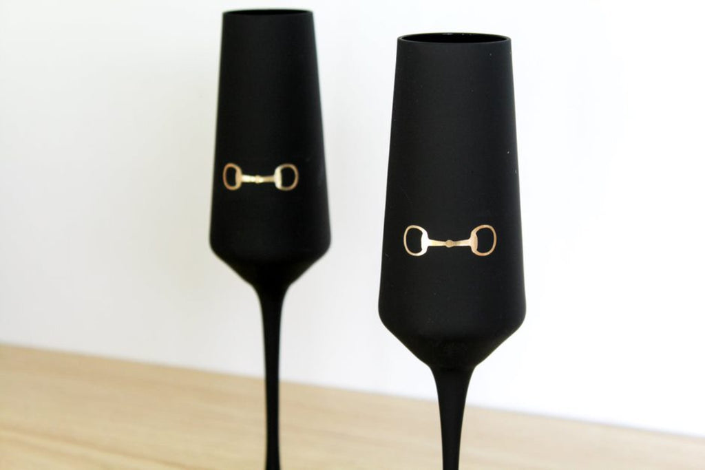 Black Champagne Glass