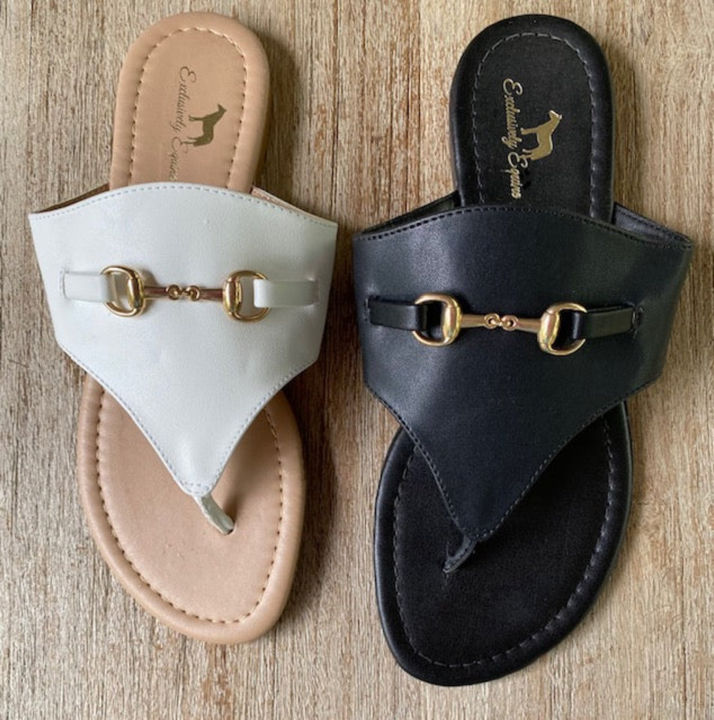 Black Snaffle Bit Flip Flops