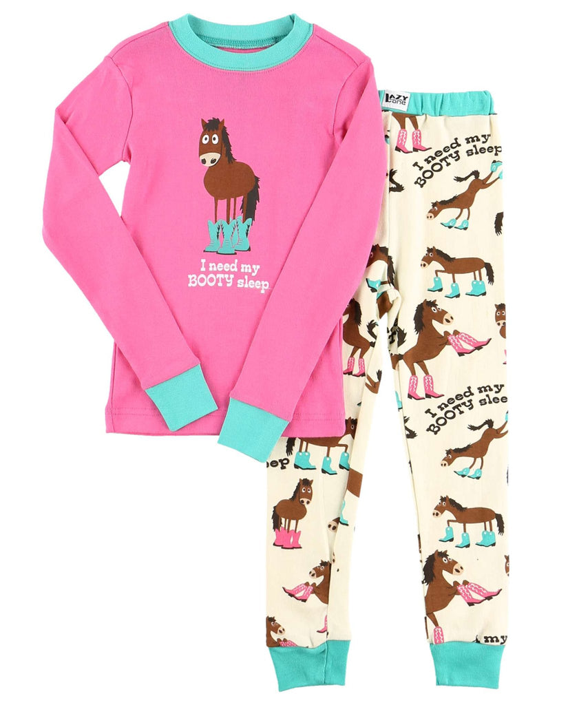 Booty Sleep Kid's Long Sleeve Horse PJ's