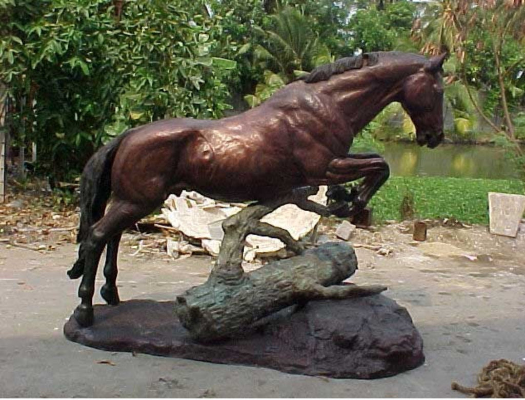 Bronze Horse Jumping Statue