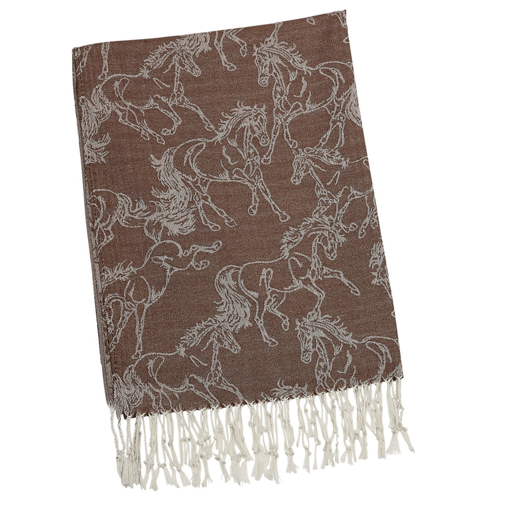 Brown Horse Pashmina Scarf