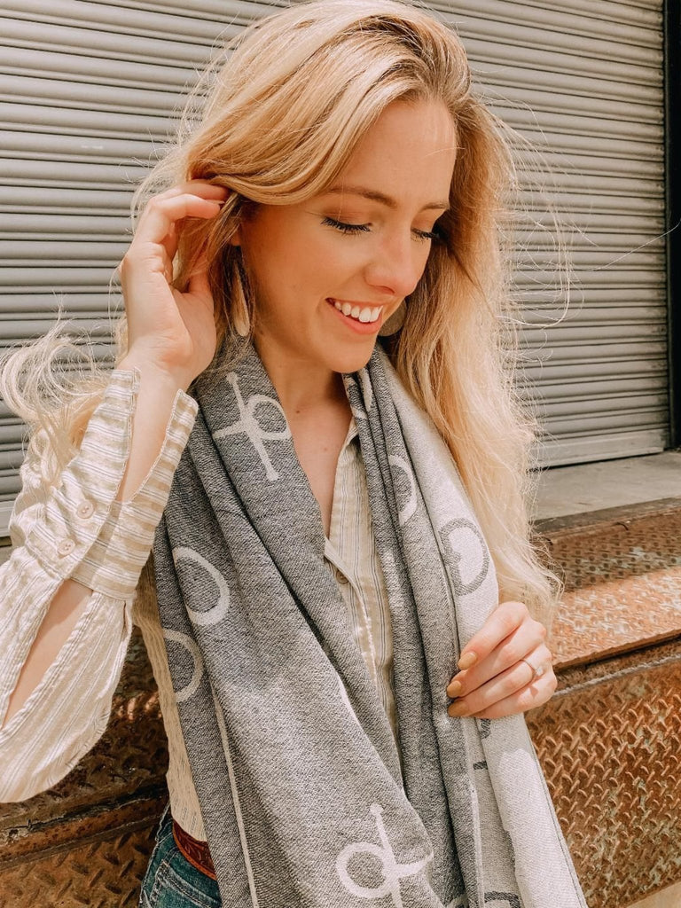 Charcoal & Ivory Snaffle Bit Scarf