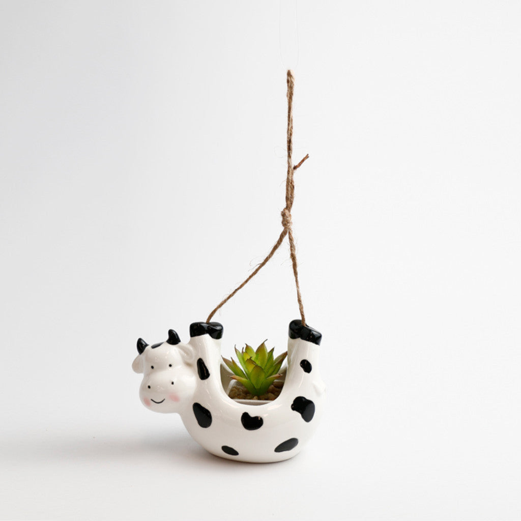 Cleo Cow Hanging Pot