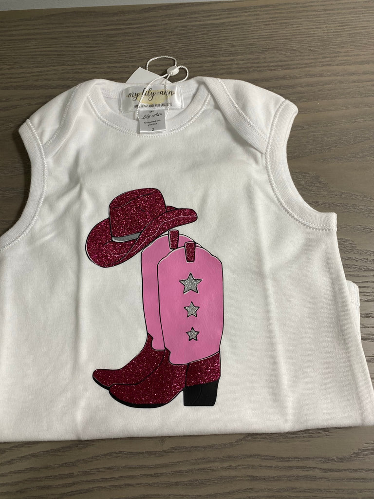 Cowboy Boot & Hat  Onesie