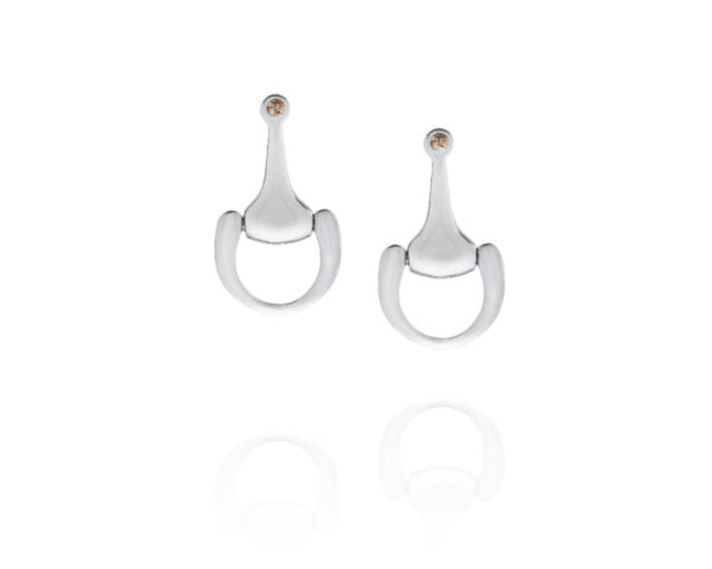 Diamond Studded Snaffle Bit Earrings