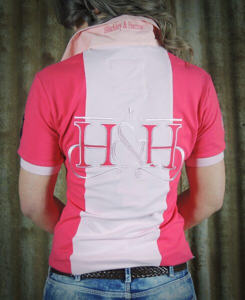 Hot Pink & Pale Pink Rugby Fitted Polo