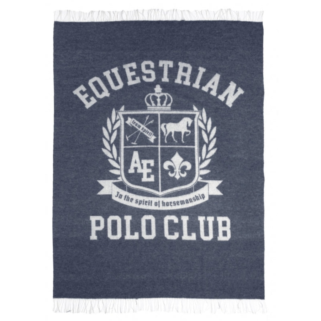 Equine Cashmere Throw - Navy