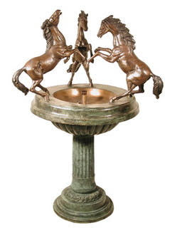 Bronze 3 Horse Fountain Statue
