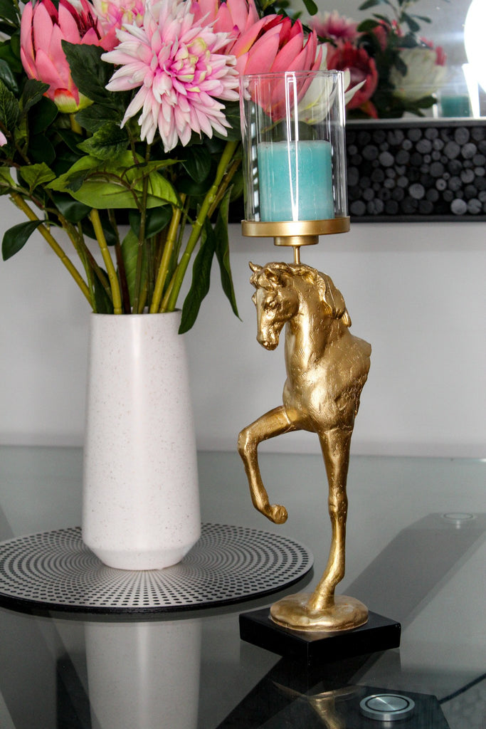 Gold Horse Candle Holder