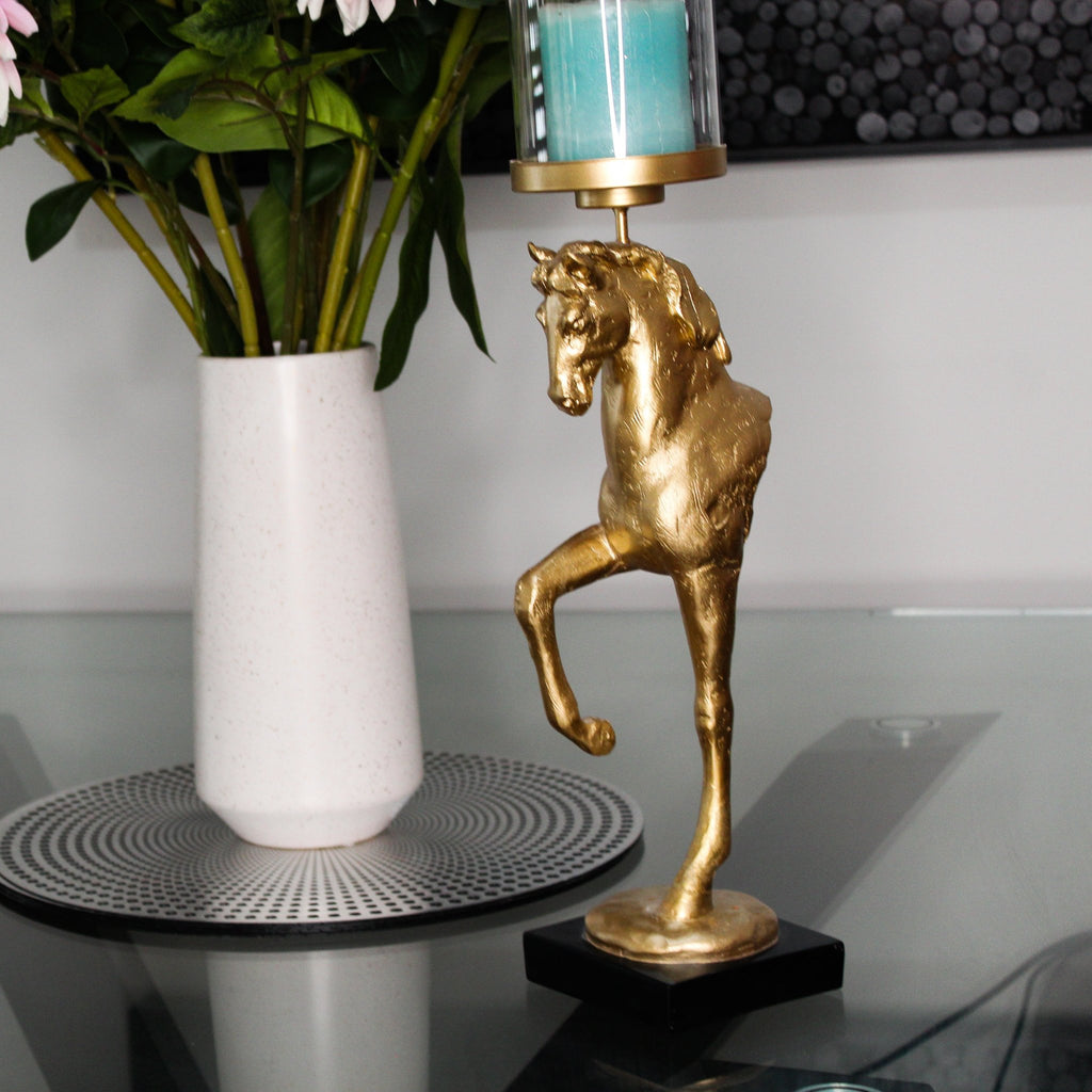 Gold Horse Candle Holder