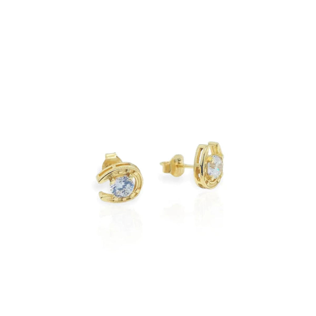 Gold Horseshoe Stud Earring