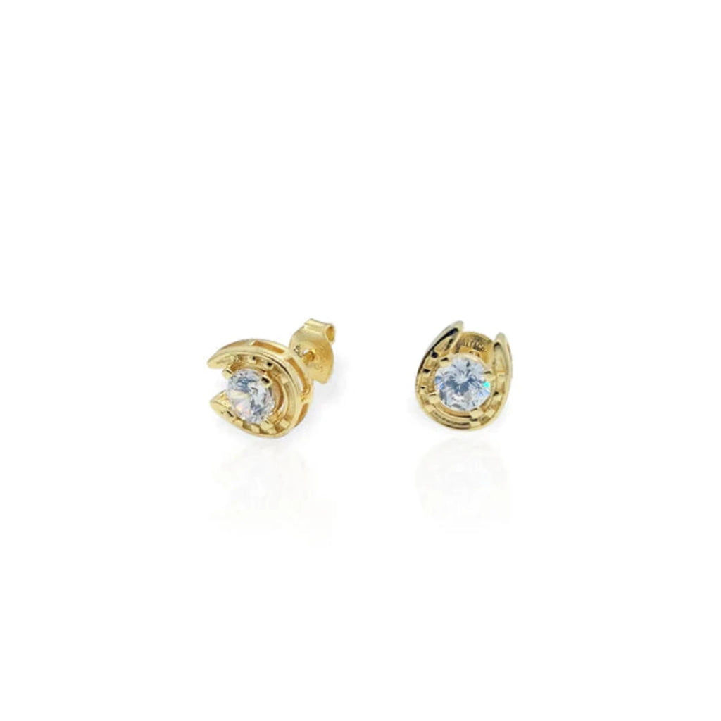 Gold Horseshoe Stud Earring