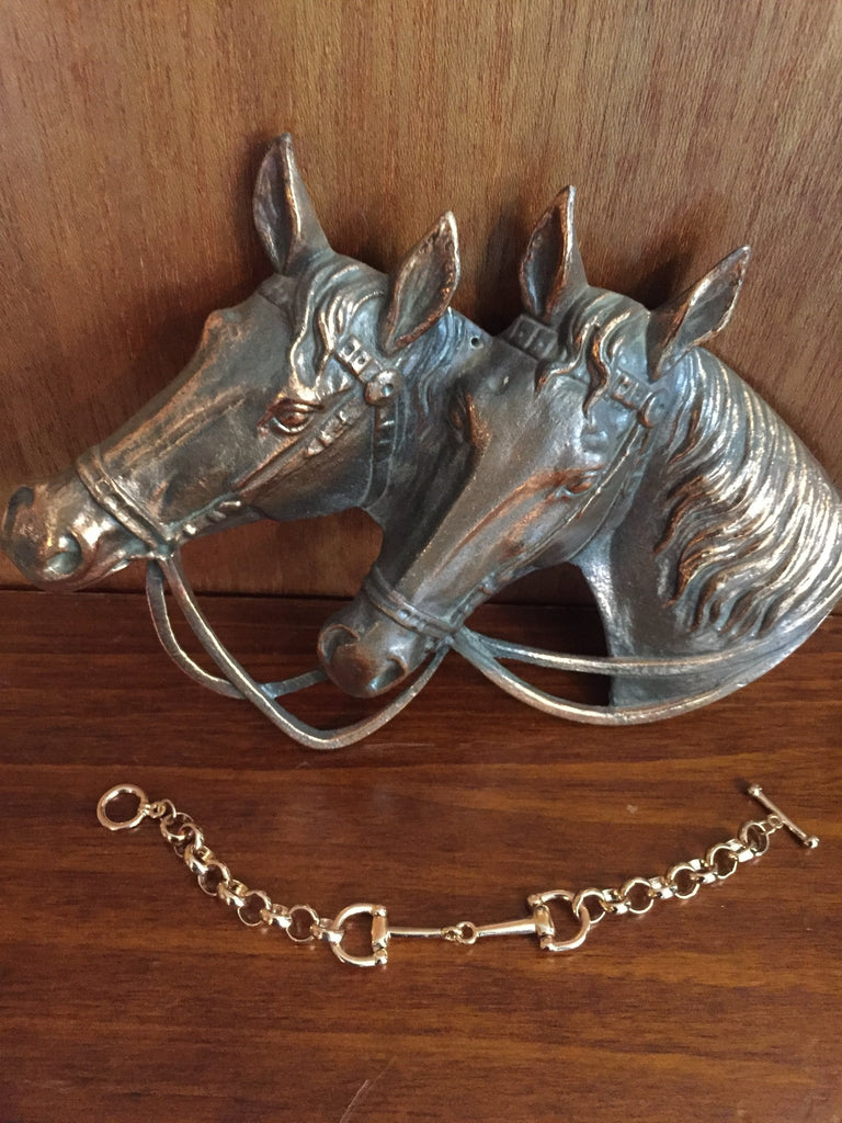 Gold  Snaffle Bit & Belcher Chain Bracelet