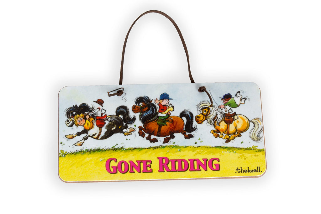 Gone Riding Door Sign by Thelwell