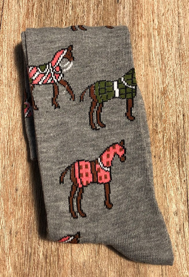 Horses In Blankets Socks Single Pair