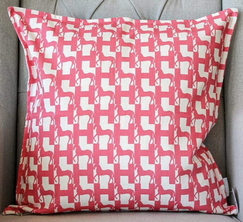 H is for Horse Cushion - Fuchsia
