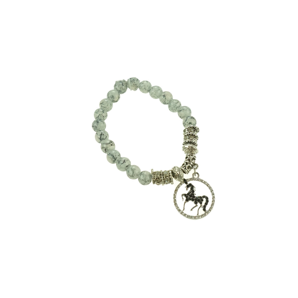 Handmade Glass Bracelet  - White