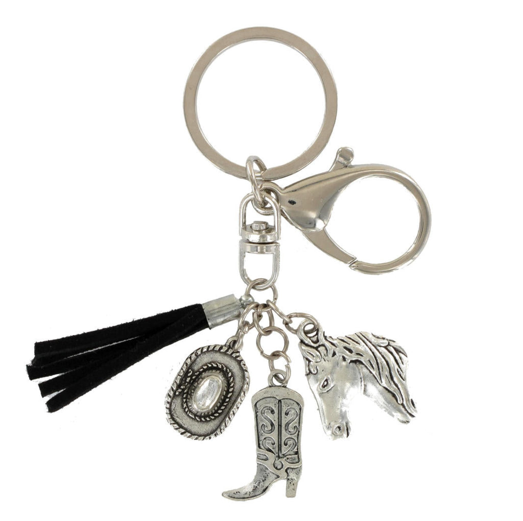 Horse Boot Hat Charm Keyring