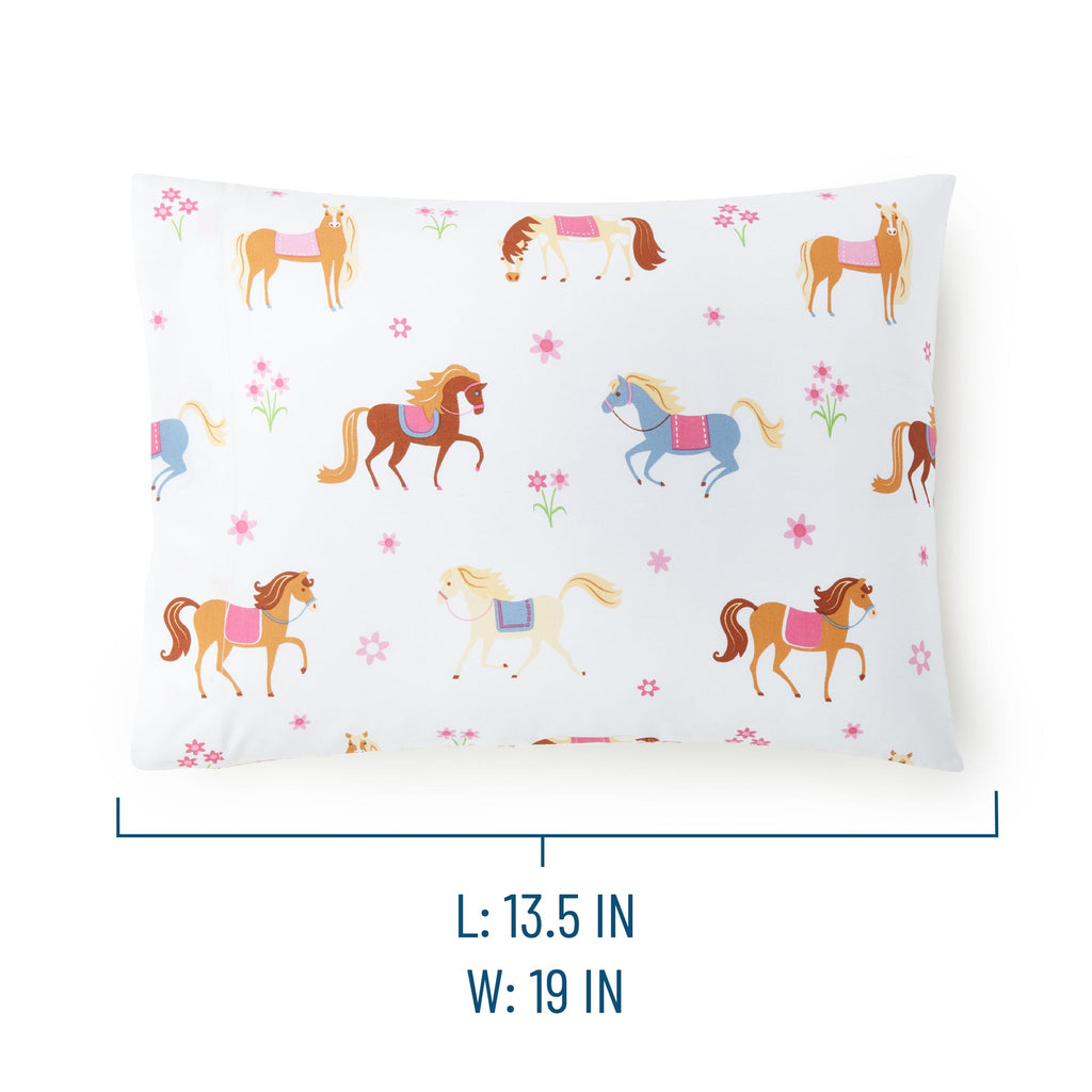 Horses 100% Cotton Hypoallergenic Pillow Case