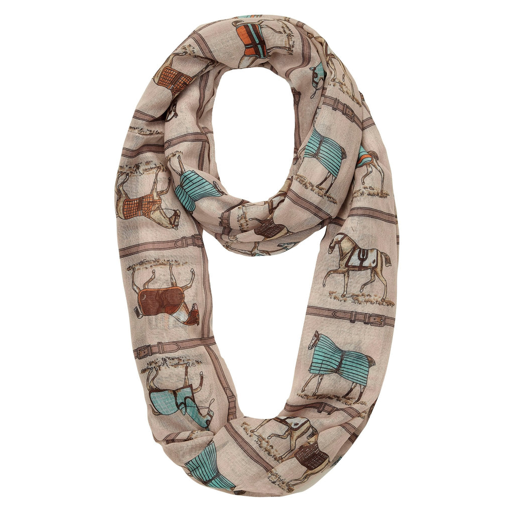 Horses In Blankets Infinity Scarf Beige