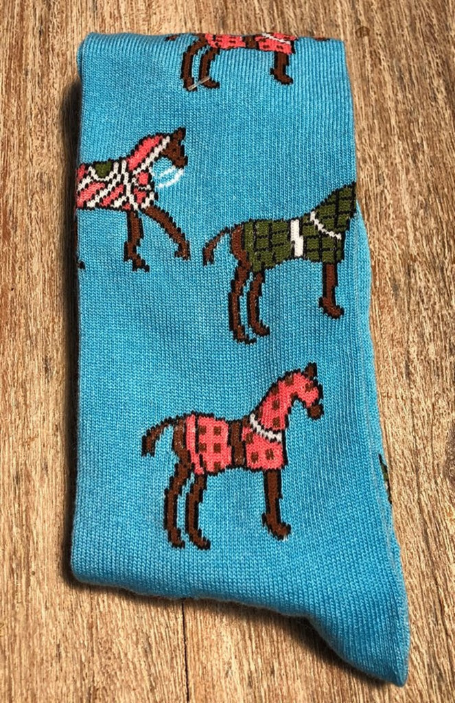 Horses In Blankets Socks Single Pair